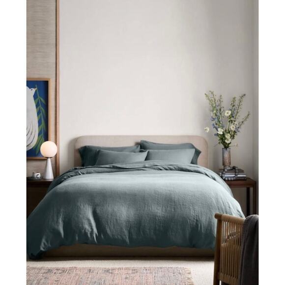 Quince European Linen Sham Set Standard 20X26 Ocean NWOT #32 - Picture 3 of 3